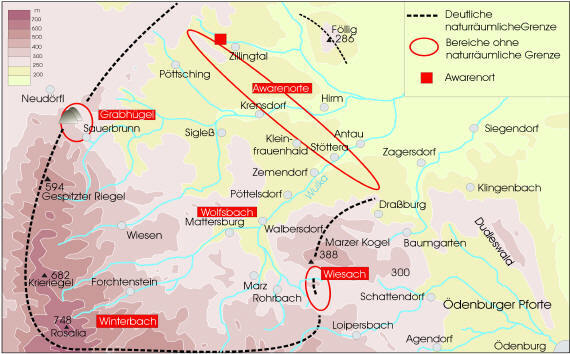 Zu sehen ist die geographische Einordnung von Wolfsbach, Winterbach und Wiesach.